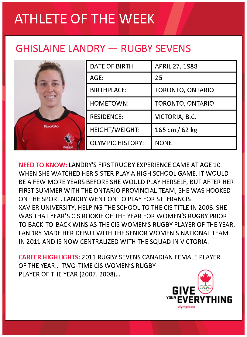 Athlete of the Week: Ghislaine Landry - Team Canada - Official Olympic Team  Website