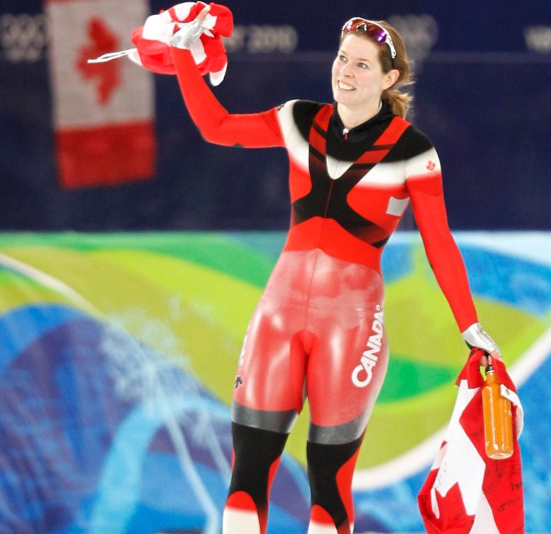 Christine Nesbitt after winning gold in Vancouver 2010 (CP). 