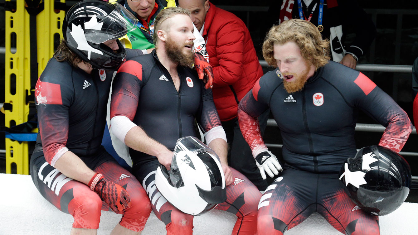 Team Canada bobsledders at Sochi 2014