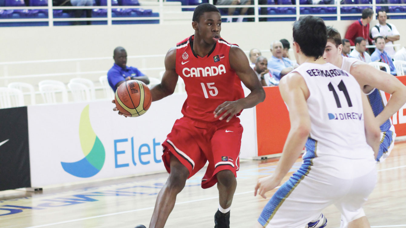 Andrew Wiggins in action for bronze-medal winning Canada team at the FIBA Americas U18 tournament in 2012. 