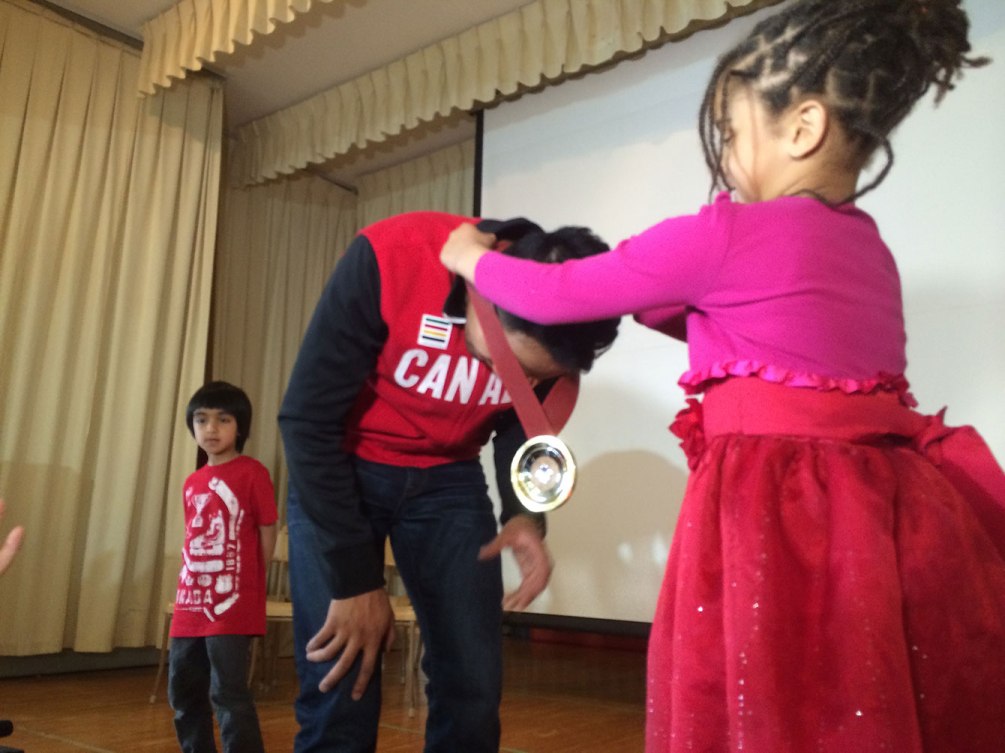 Junio was presented with the medal in front of cheering students, faculty and parents. 