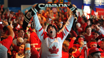Team Canada Hockey fan cheering