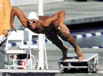 Alex Baumann at the Los Angeles Olympics in 1984.