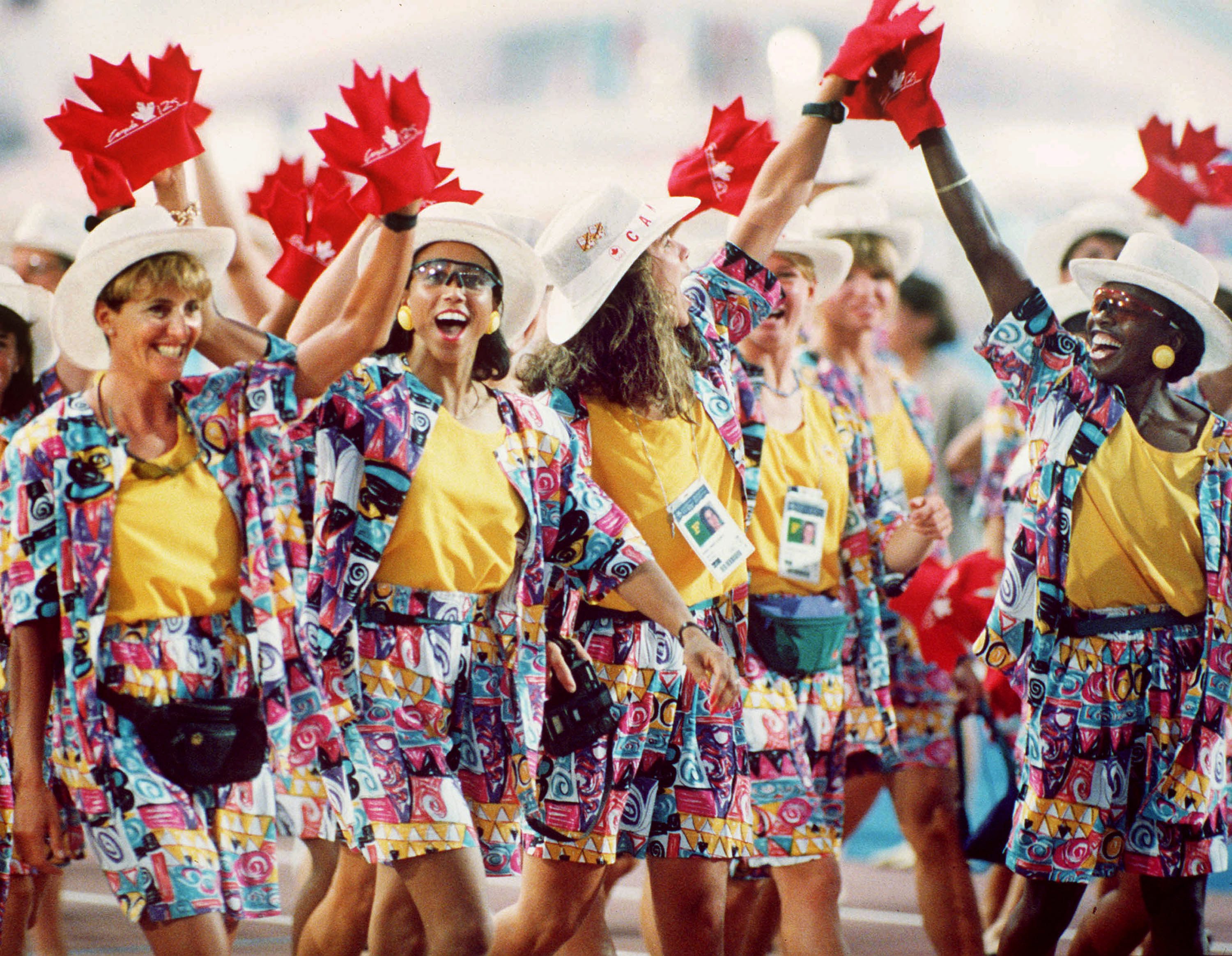 Canada's Olympic athletes participating in the opening ceremonies at the 1992 Olympic Games in Barcelona. (CP PHOTO/COC/Claus Andersen )