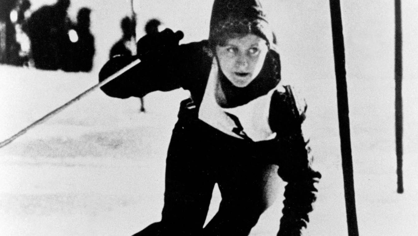 Canada's Anne Heggtveit competes in alpine skiing's slalom event on her way to a gold medal at the Squaw Valley 1960 Olympic Winter Games. (CP Photo/COC)