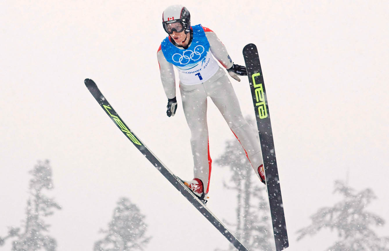 Ski jumper in the air