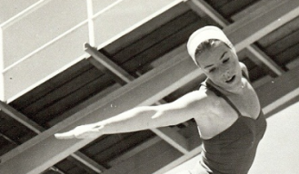 Irene MacDonald executing a dive