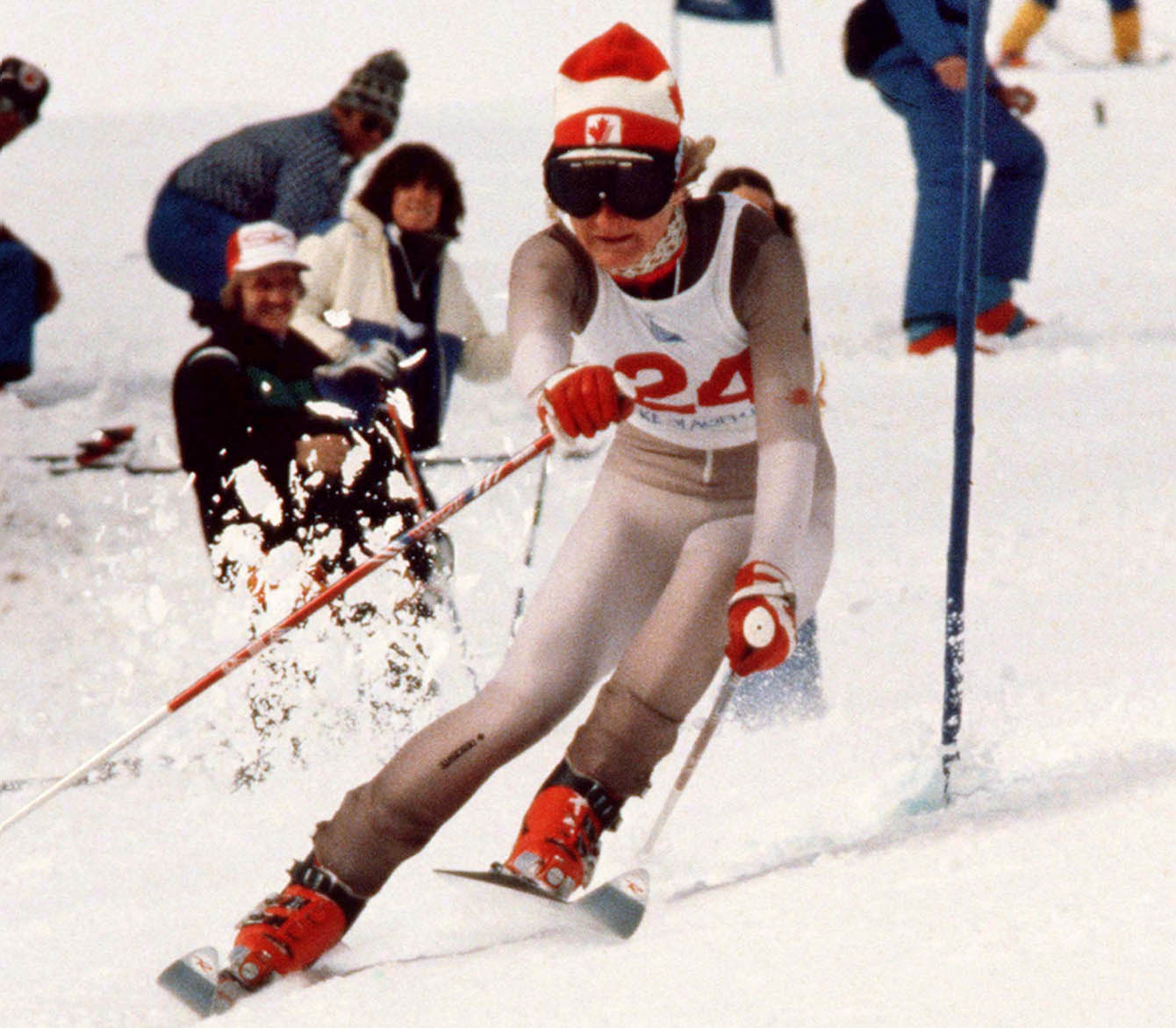 Canada's Kathy Kreiner competes in alpine skiing at the Lake Placid 1980 Olympic Winter Games. (CP PHOTO/ COC)