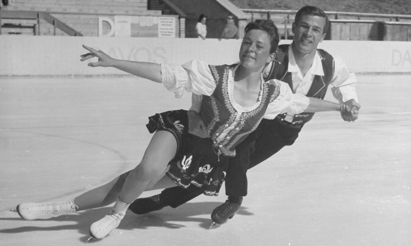 Maria Jelinek skating with Otto Jelinek
