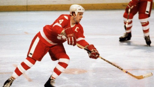 Gregg, Randy Randy Gregg playing defense in ice hockey