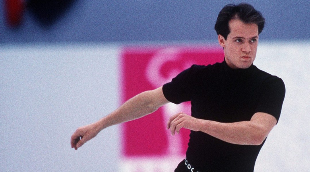Kurt Browning competes in the figure skating event at the 1994 Lillehammer Winter Olympics