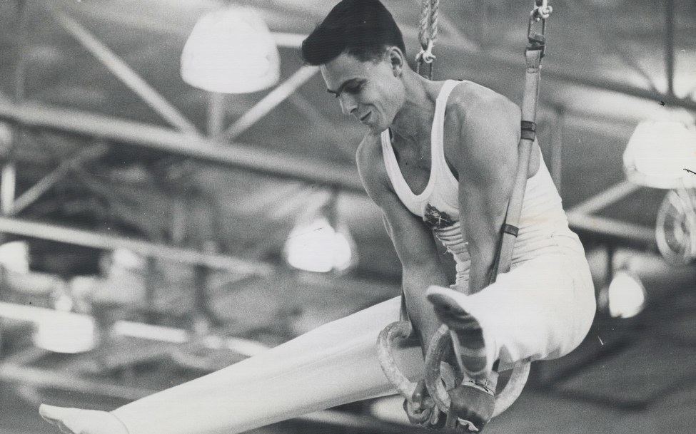 Wilhelm Weiler competing in gymnastics