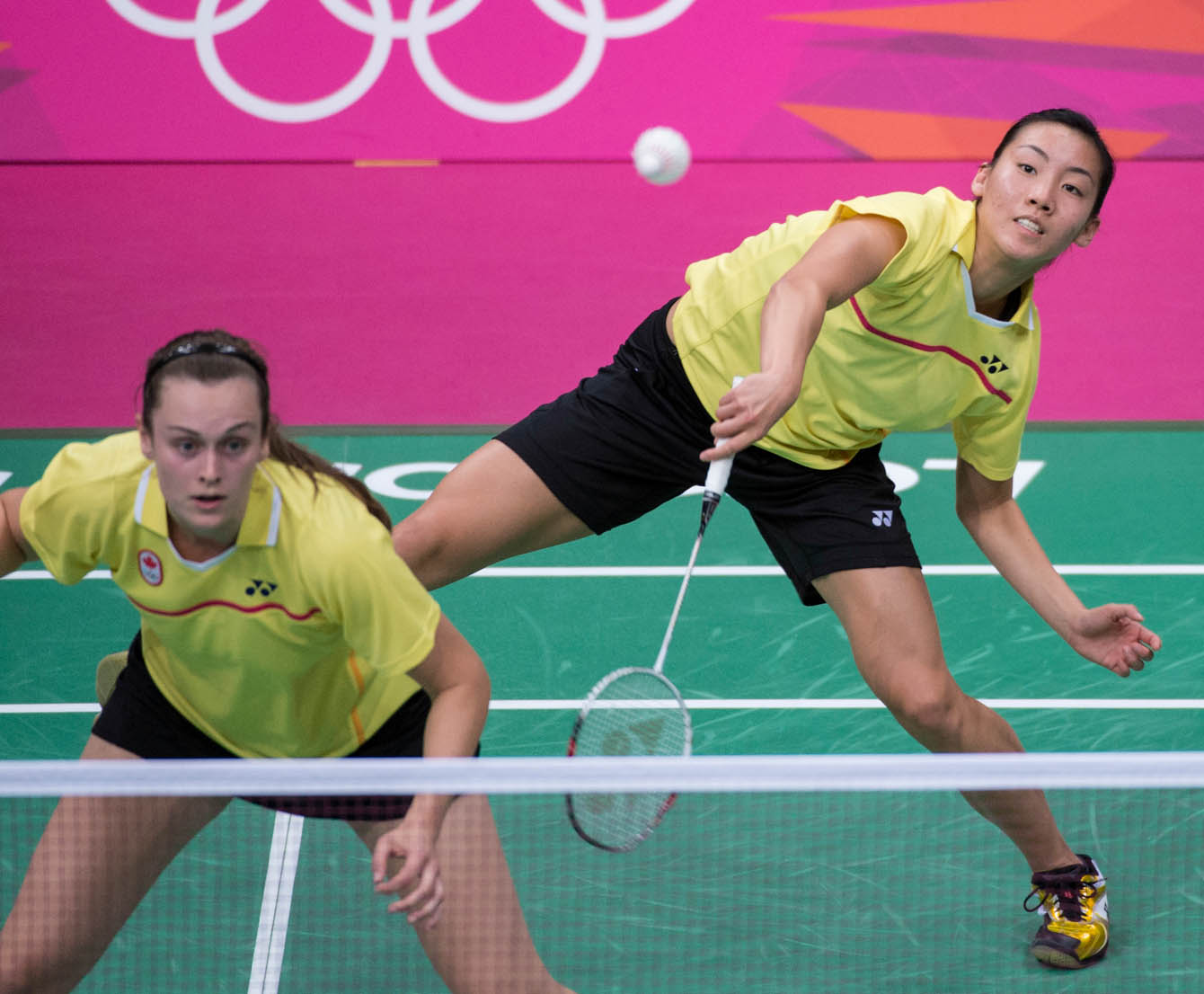 Alex Bruce (front) and Michelle Li at London 2012. 