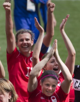 Christine Sinclair; Diana Matheson; Chelsea Stewart Christine Sinclair; Diana Matheson; Chelsea Stewart