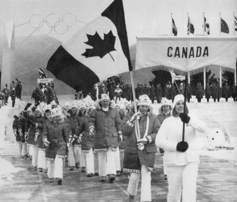 Ken Read leads the Canadian delegation at the Opening Ceremony of the 1980 Olympic Winter Games in Lake Placid, N.Y., in this Feb. 13, 1980 file photo. (CP PHOTO/Doug Ball)