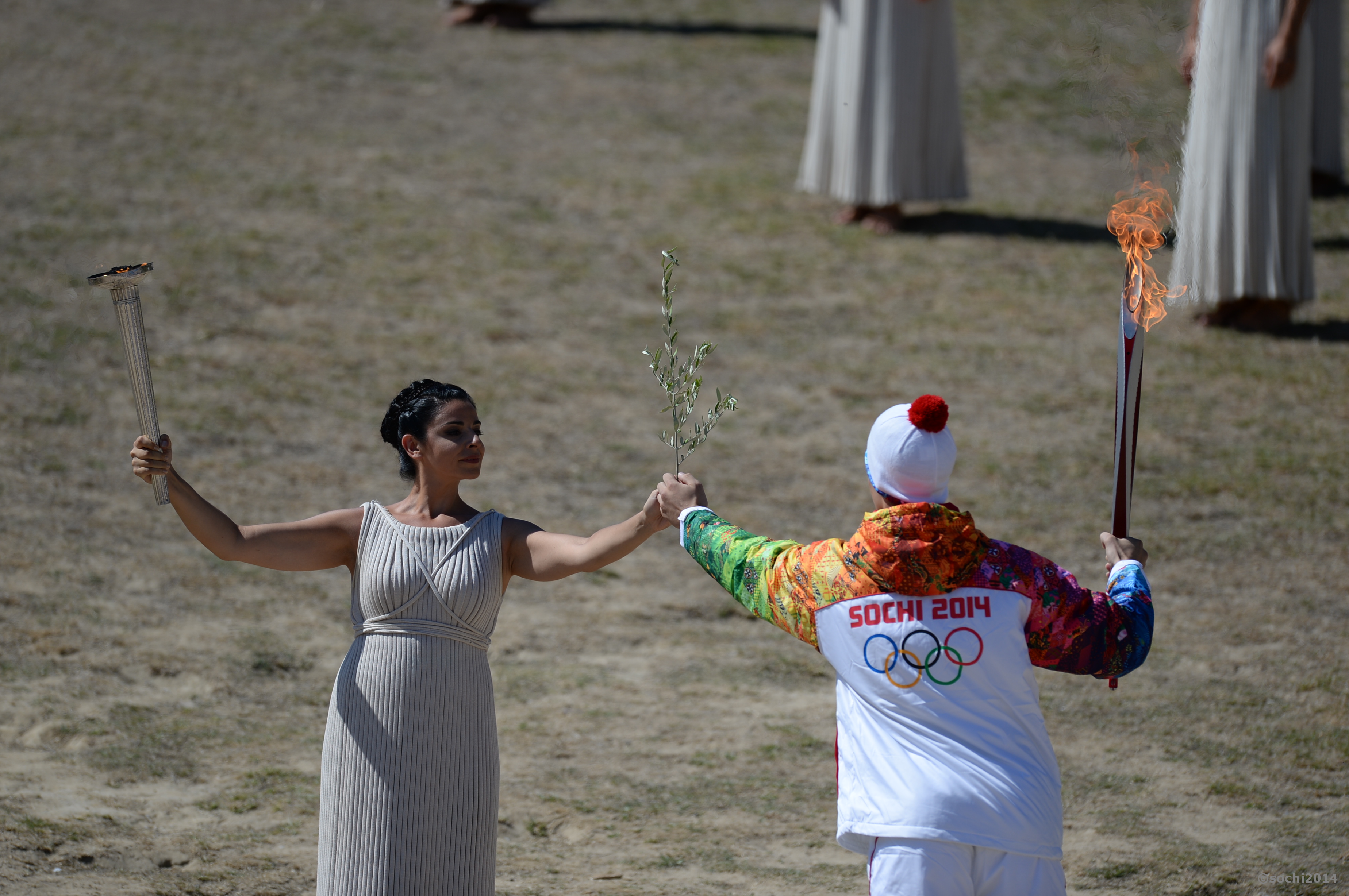Olympic torch lighting