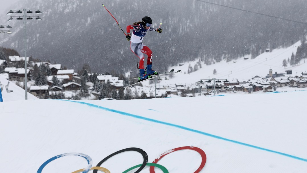 Brittany Phelan competes in ski cross.
