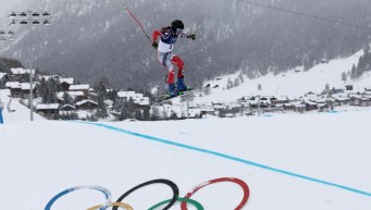 Brittany Phelan competes in ski cross.