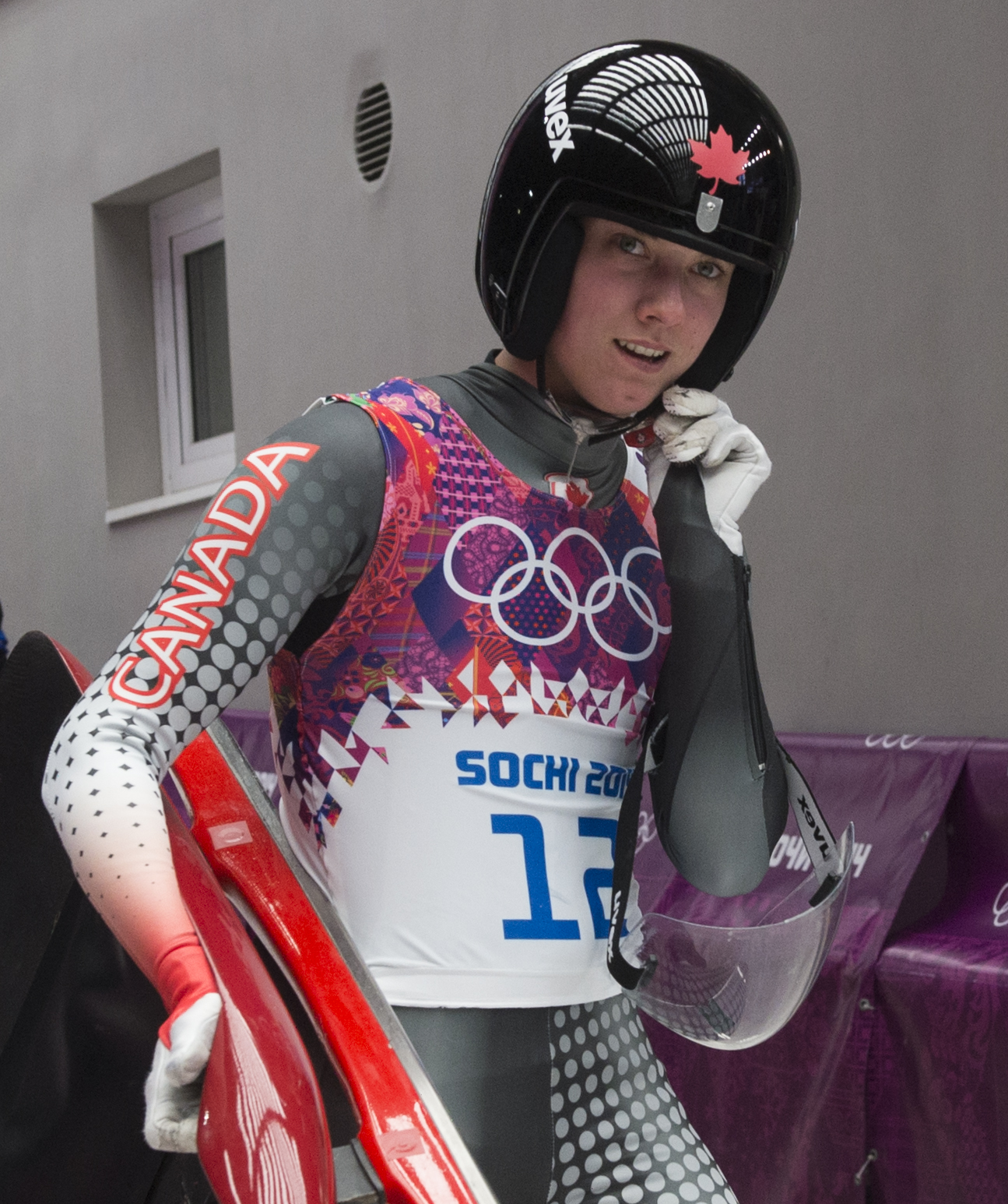 Kimberley McRae competes in luge