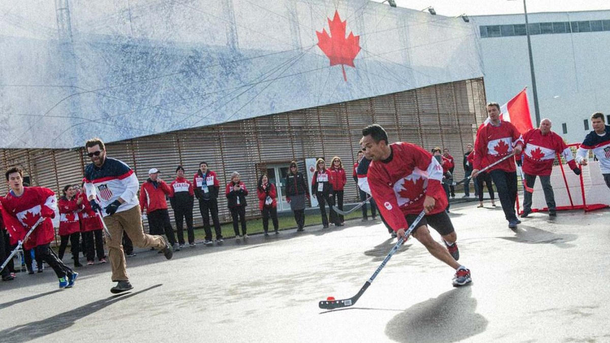 Ball Hockey At Canada Olympic House In Sochi Team Canada Official