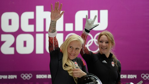 Kaillie Humphries and Heather Moyse won gold in Sochi, defending their Olympic title.