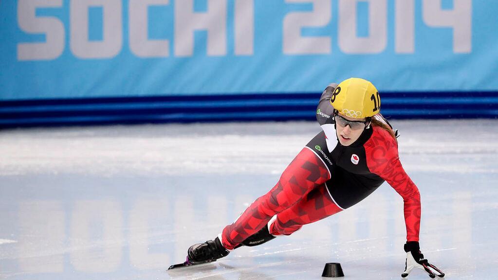Marianne St-Gelais in action at the 2014 Olympic Winter Games where she won a relay silver medal. 