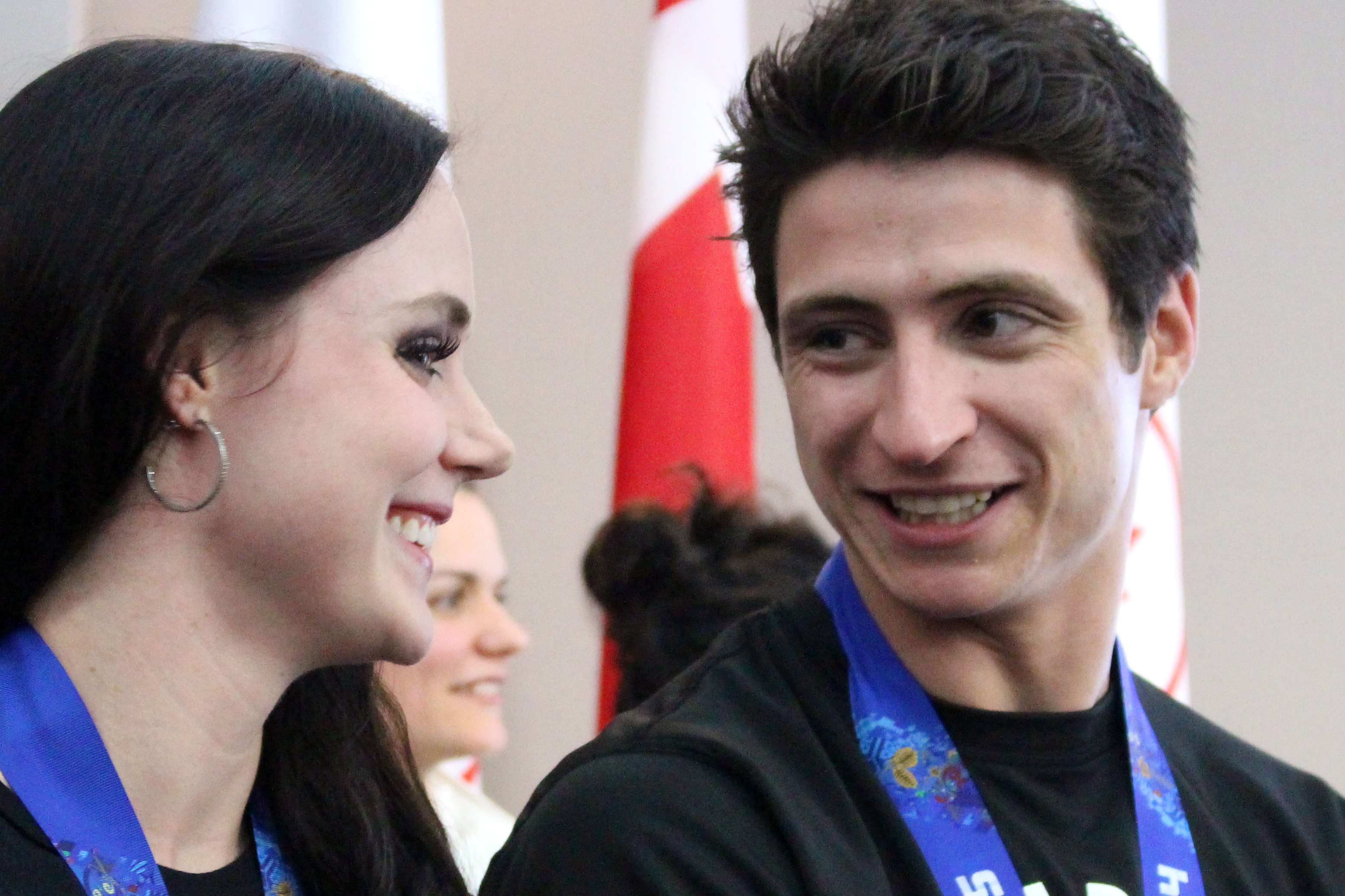 Tessa and Scott during the medal celebration
