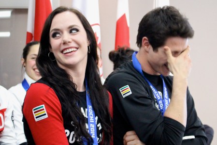Tessa and Scott during the medal celebration