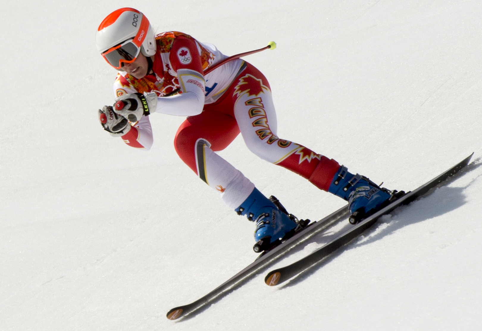Marie-Michele Gagnon competing in the women's downhill at Sochi 2014 (Photo: CP)