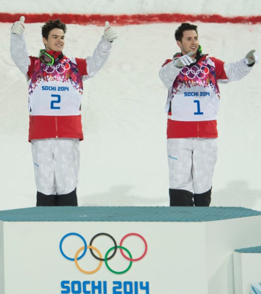 Freestyle Skiing Moguls Kingsbury and Bilodeau on the podium