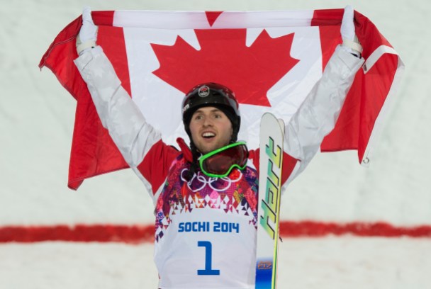 Freestyle Skiing Moguls Bilodeau on the podium