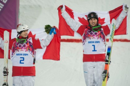 Freestyle Skiing Moguls Kingsbury and Bilodeau on the podium