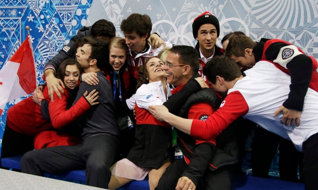 More Kiss n' Cry antics from Team Canada.