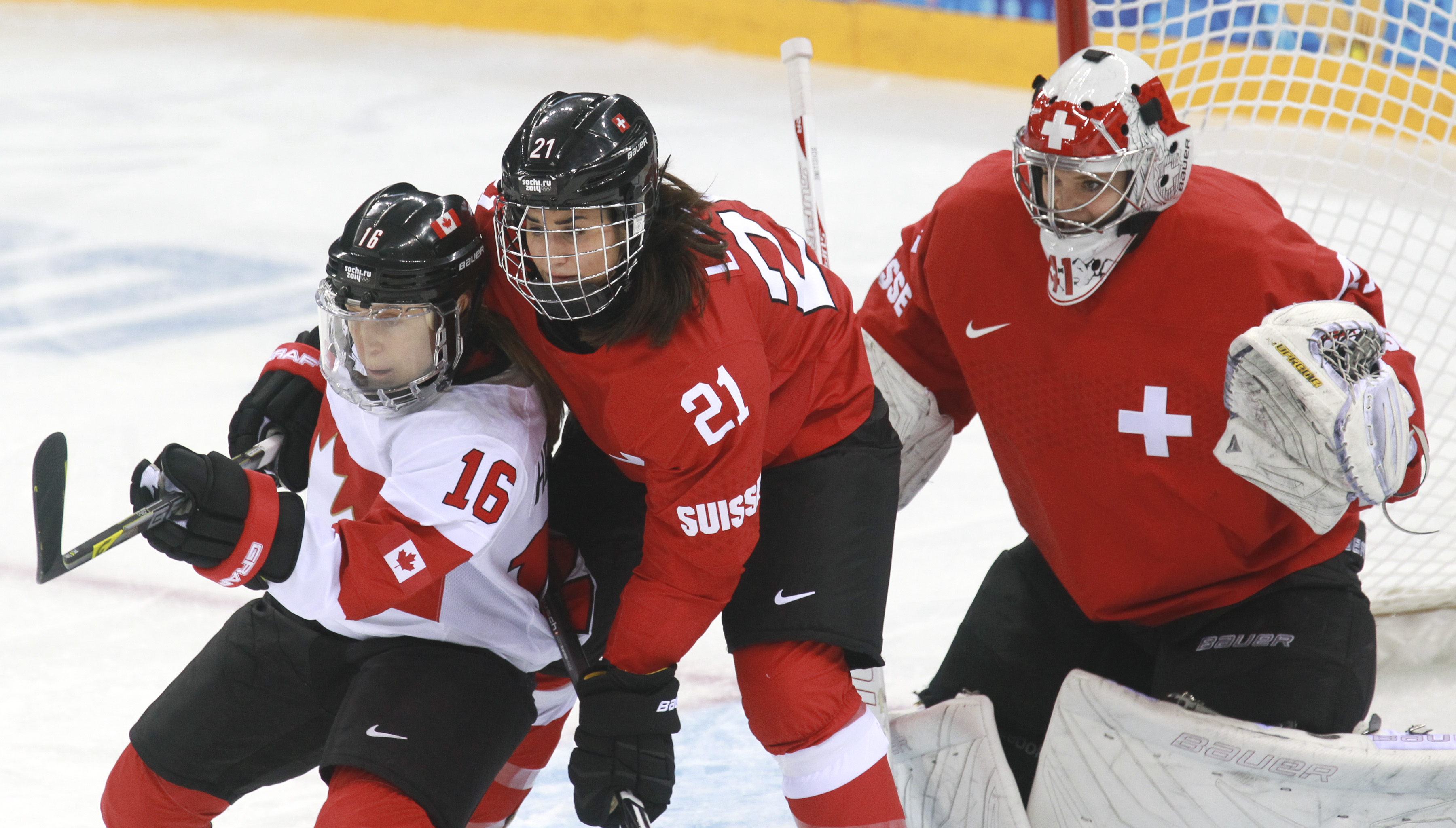 Canada's women's hockey team plays Switzerland