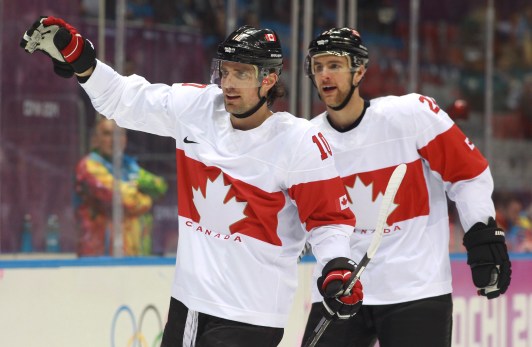 Two members of Canada's men's ice hockey team