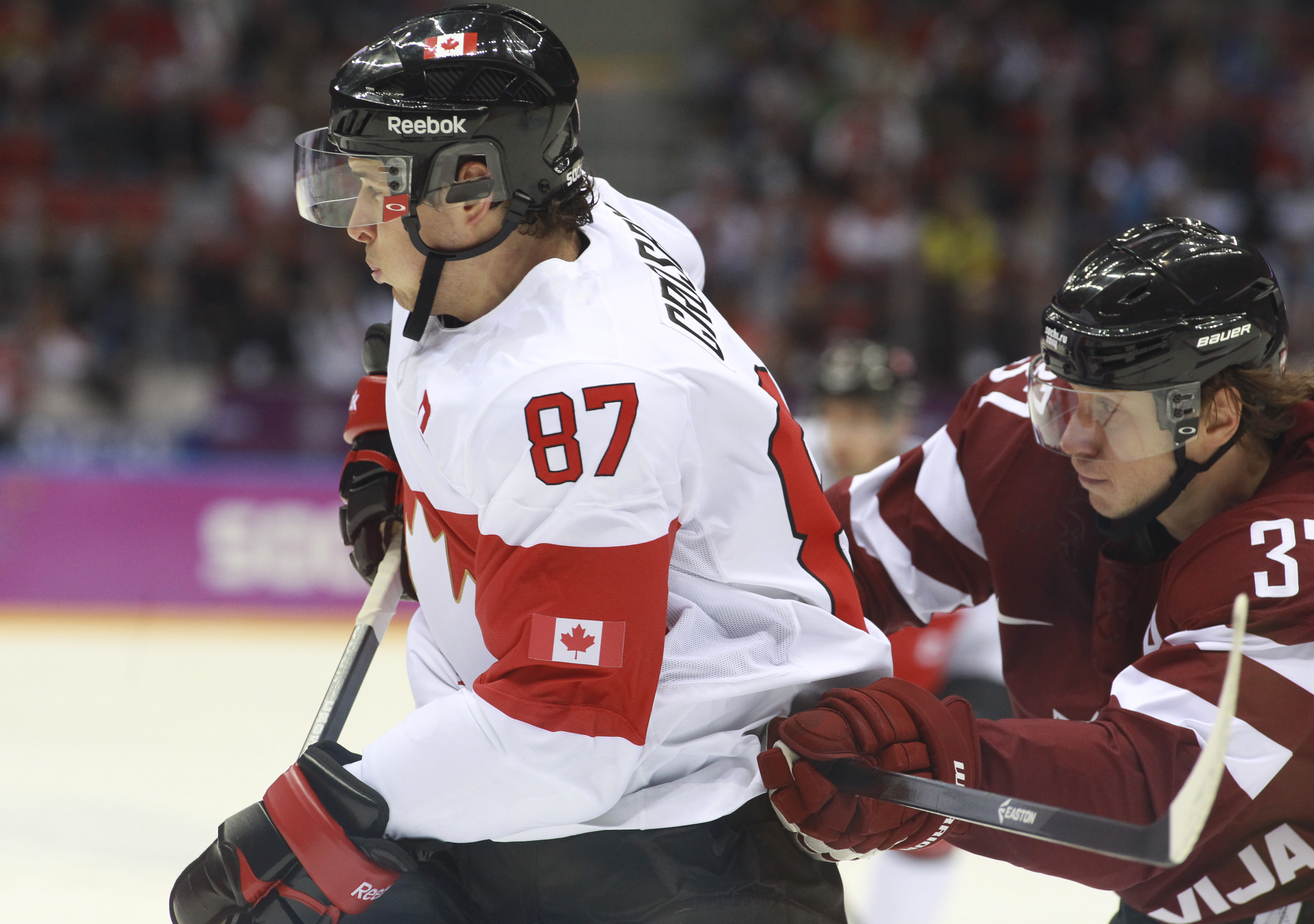 Crosby in the middle of a game