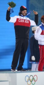 Men's 1500m Short Track Speed Skating Charles Hamelin receives his gold medal in men's 1500 metre short track