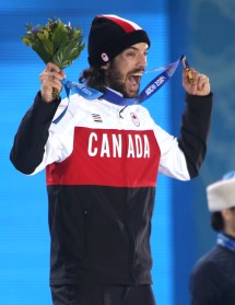 Men's 1500m Short Track Speed Skating Charles Hamelin receives his gold medal in men's 1500 metre short track