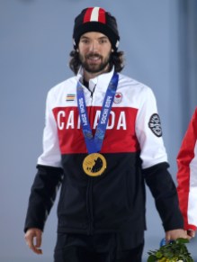 Men's 1500m Short Track Speed Skating Charles Hamelin receives his gold medal in men's 1500 metre short track