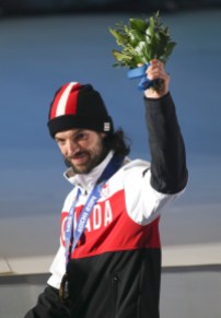 Men's 1500m Short Track Speed Skating Charles Hamelin receives his gold medal in men's 1500 metre short track
