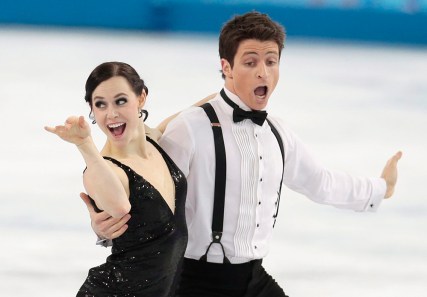 Tessa Virtue and Scott Moir during ice dance competition in Sochi.