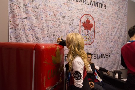 Kirsten Moore-Towers in the Canada Olympic House