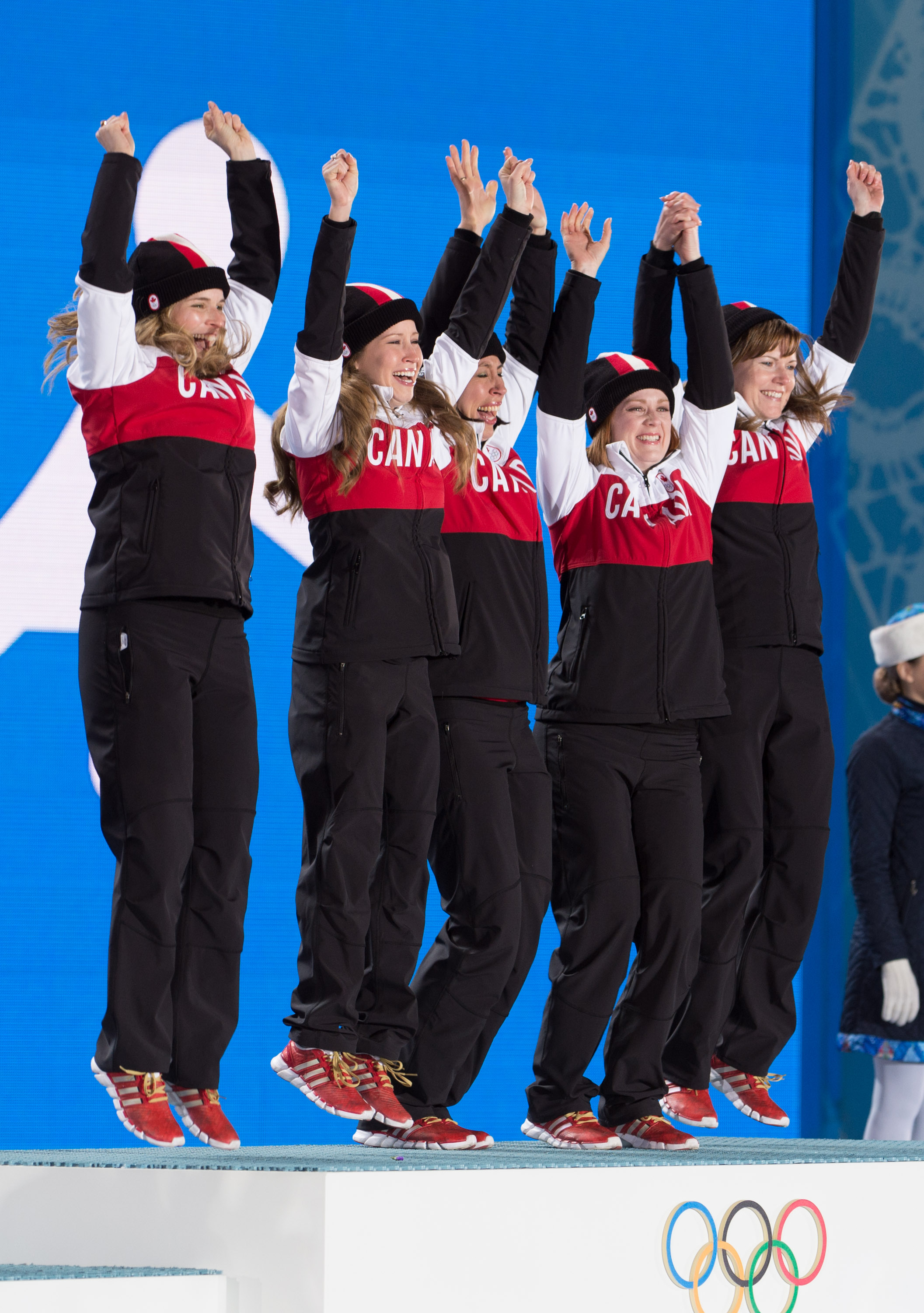 Athletes on the podium