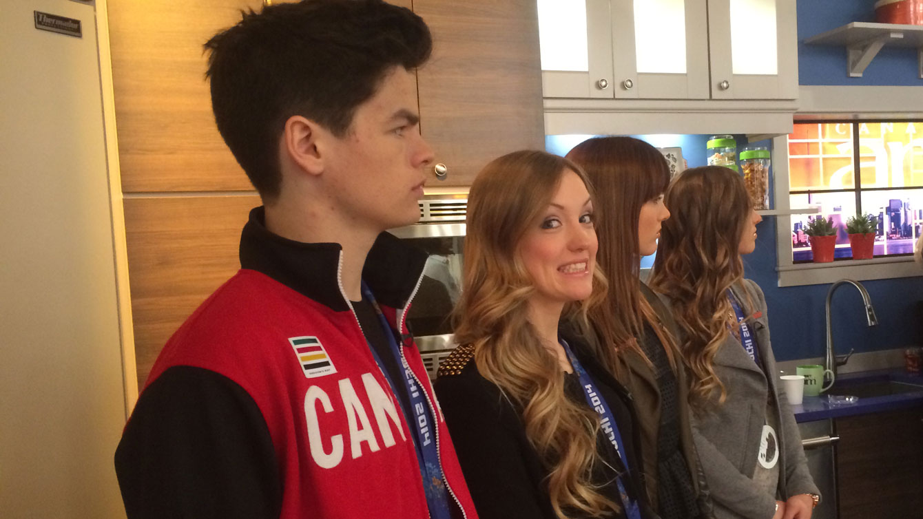 The group waiting to go on camera.