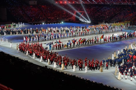 Team Canada at the closing ceremony of Sochi 2014