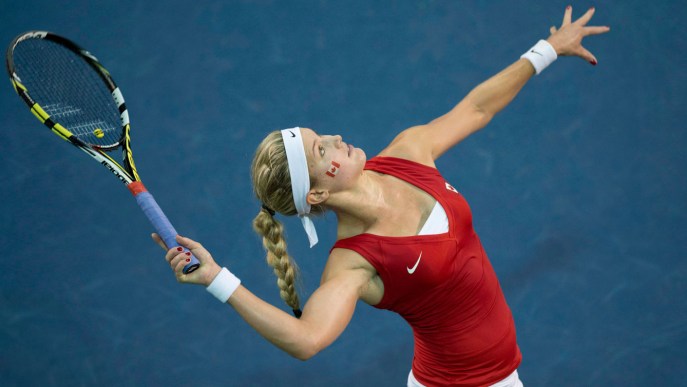 Eugenie Bouchard helped Canada to the Fed Cup World Group elite eight for the first time.