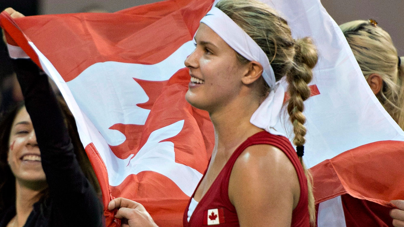 Eugenie Bouchard in 2014 Davis Cup. 