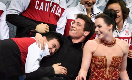 Canada was often jovial during the team event competition.