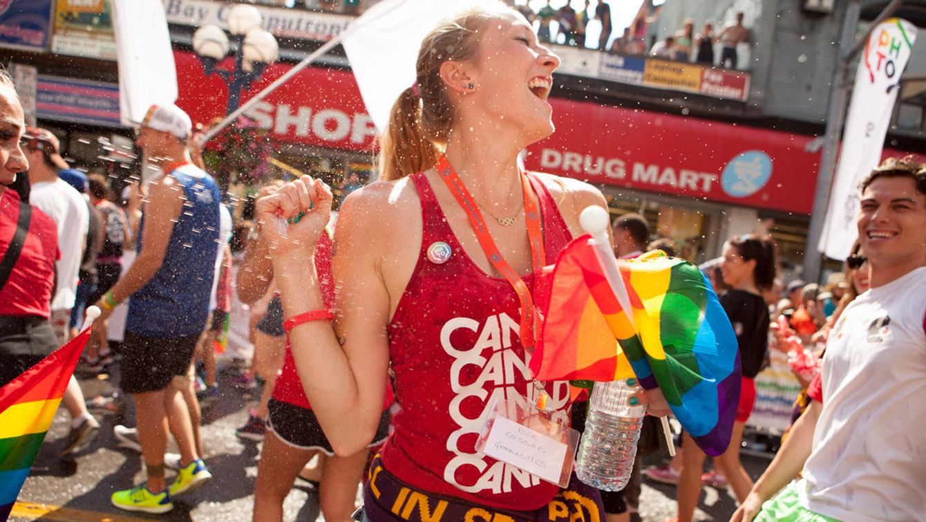 Rosie Cossar cooling down toward the end of the parade and a fantastic afternoon for Team Canada.