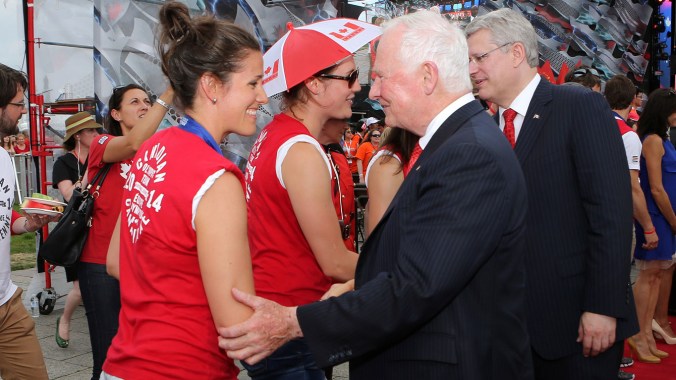 Labonte greeted by Governor General David Johnston.